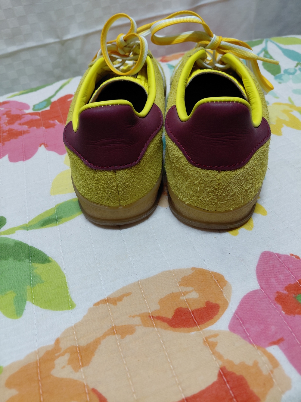 adidas Yellow and White Suede Low-Top Sneakers - Picture 7 of 10